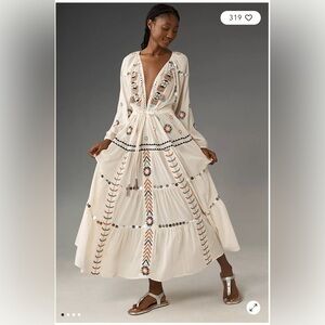 Anthropologie By Anthropologie Boho Embellished Kaftan ONE SIZE